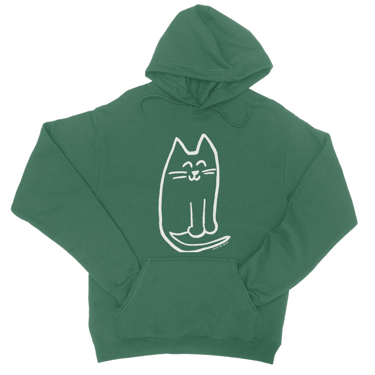 Happy Cat White College Hoodie