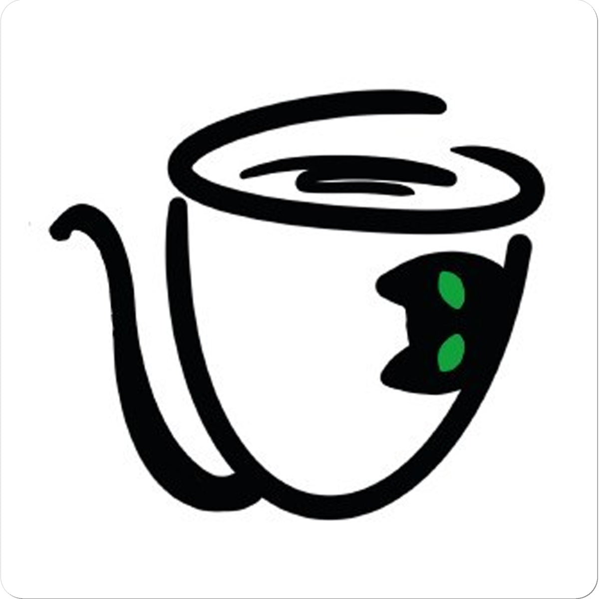 Coffee Cat Logo Sticker