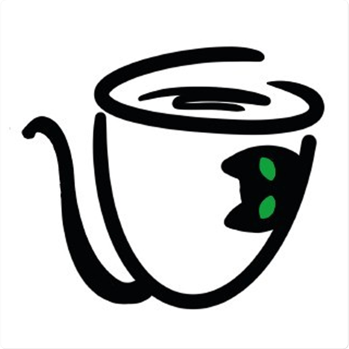 Coffee Cat Logo Sticker