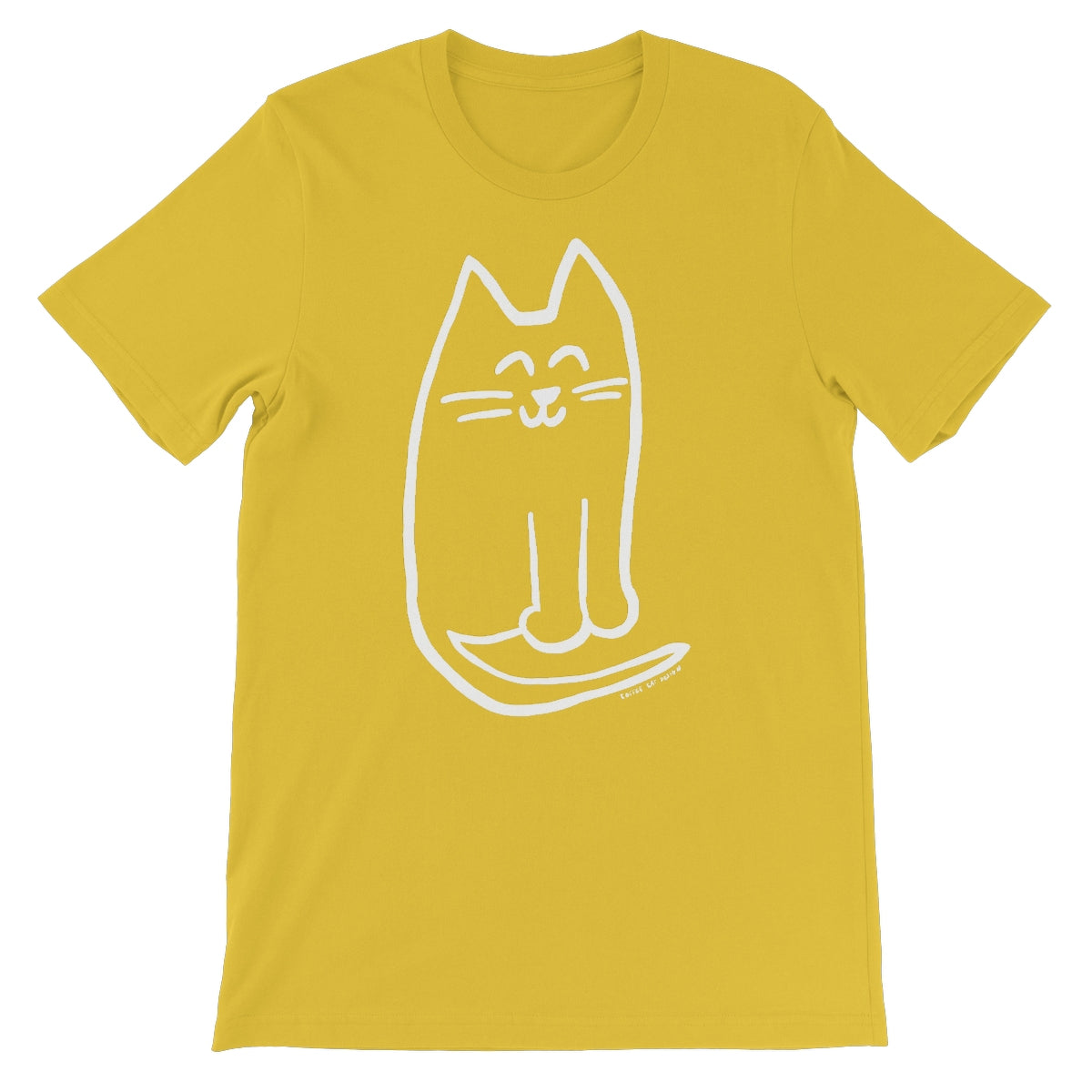 Happy Cat White Unisex Short Sleeve T-Shirt