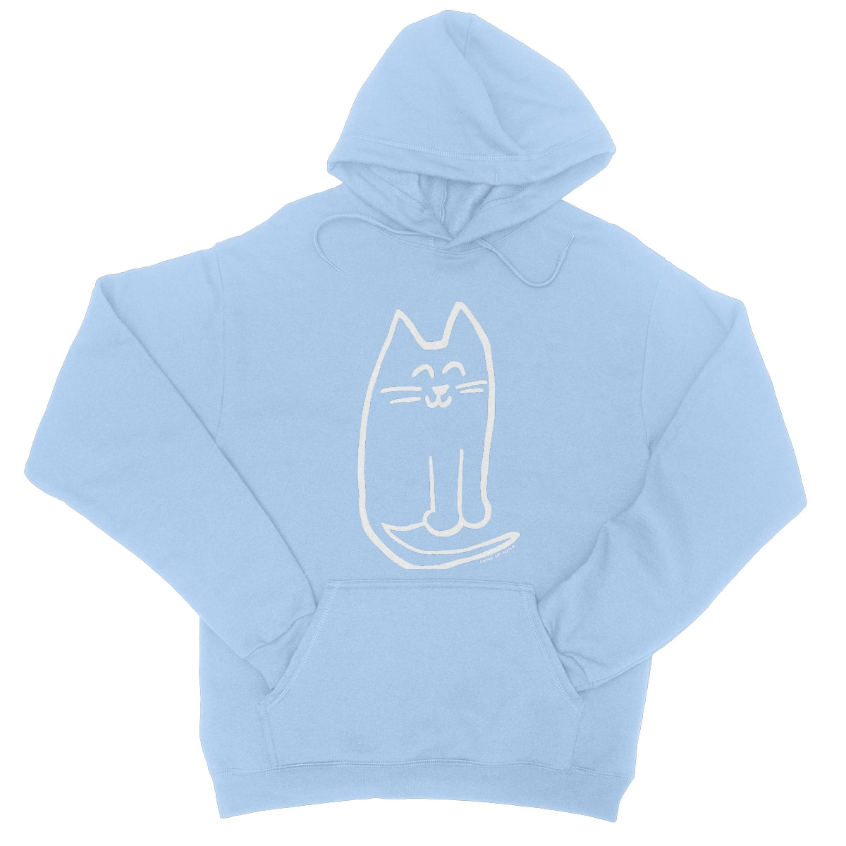 Happy Cat White College Hoodie