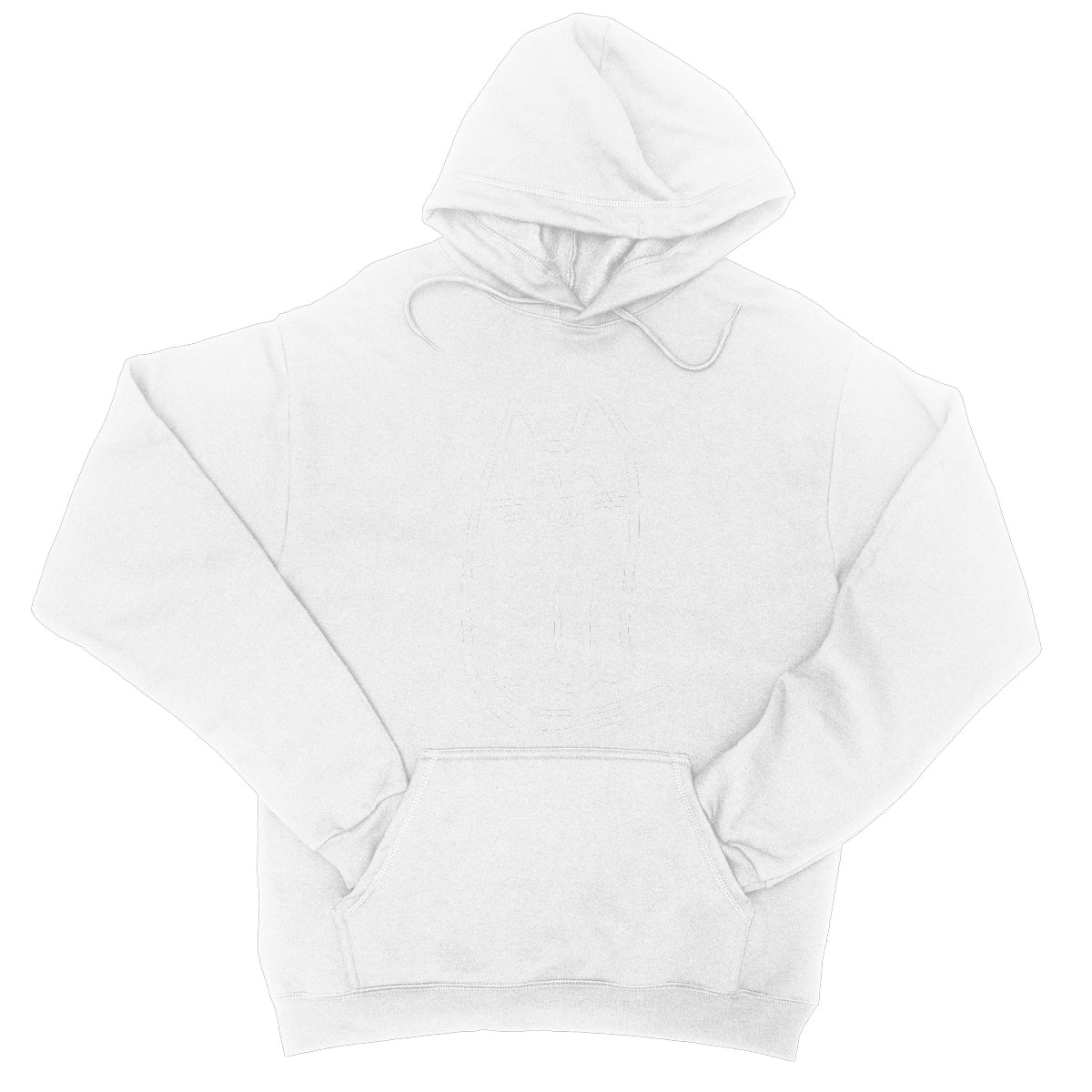 Happy Cat White College Hoodie