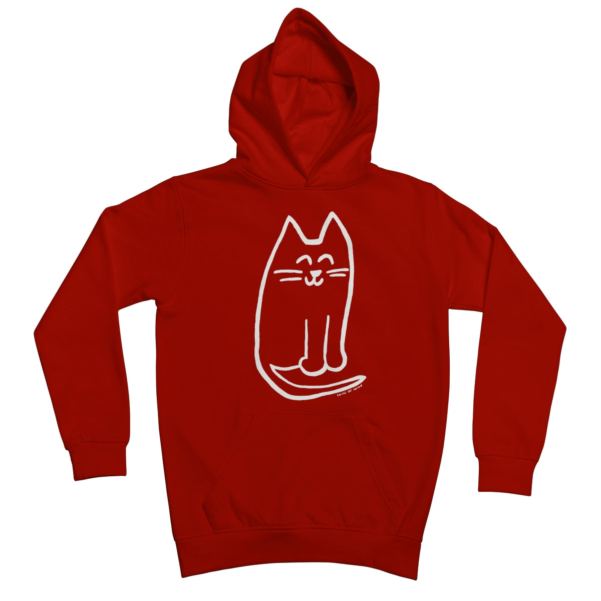 Happy Cat White Kids Hoodie