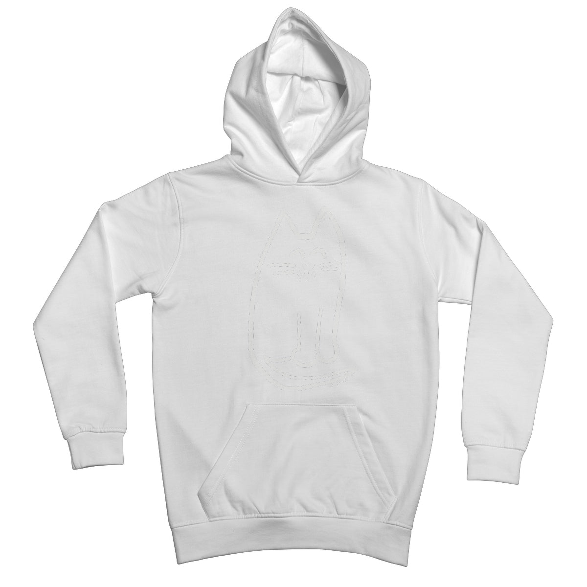 Happy Cat White Kids Hoodie